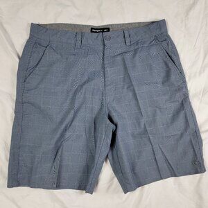 ONeill Mens 38 Gray Checkered Board Shorts Summer Beach Pool Casual Athletic